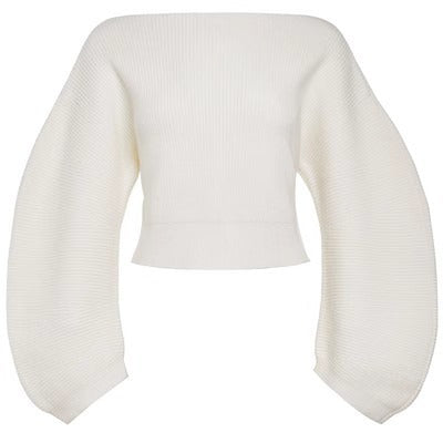 Spring Women Knitted Pullover Sweater Streetwear Boat Neck Long Sleeve Cropped Tops Fashion Red And White eprolo