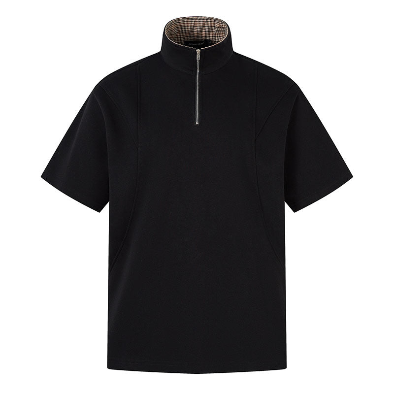 Short-Sleeve Polo Shirt Splicing Contrast Color Turn-Down Collar T-Shirt Men eprolo