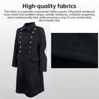 Replica Soviet Navy M69 Officer's Winter Overcoat - Black 12-Button Wool Melton Long Coat eprolo