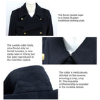 Replica Soviet Navy M69 Officer's Winter Overcoat - Black 12-Button Wool Melton Long Coat eprolo