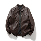 PU Leather Jacket Men Autumn Winter Light Business Turn-down Collar Thickened Padded Motorcycle Leather Jacket Padded Jacket Men eprolo