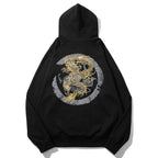 Heavy industry embroidered golden dragon sweatshirt men loose autumn pure cotton national trend jacket men eprolo