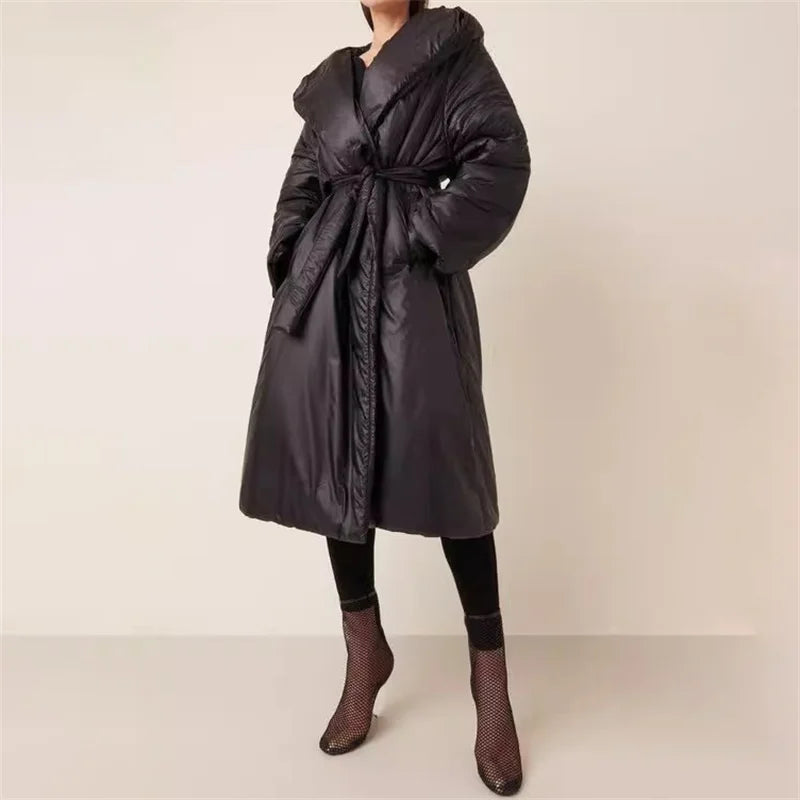 Women's coat with large collar and cotton coat eprolo