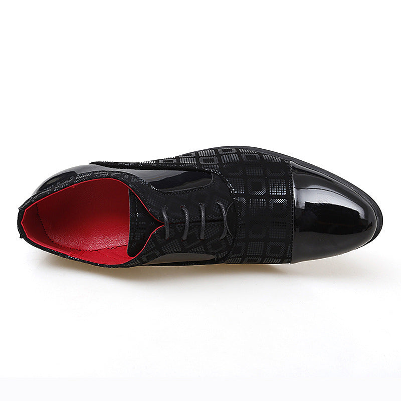 Sharp pointed leather shoes for men height increasing leather shoes for youth trendy British style small leather shoes for men eprolo
