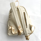 Cute Owl and Letter Casual Small Bag Women Girls Bag Beige PU Leather Backpack School Bag Shoulders Bag Gift eprolo
