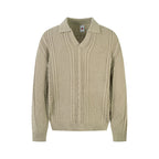 Cable Knit Collar Sweater Men Loose Fit Versatile Old Money Style Knit Top eprolo