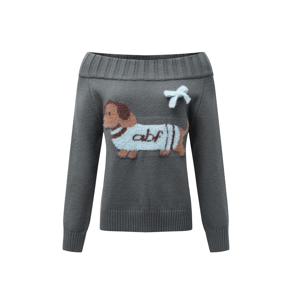 Off-Shoulder Sweater Women's Casual Spring Autumn Knitwear eprolo
