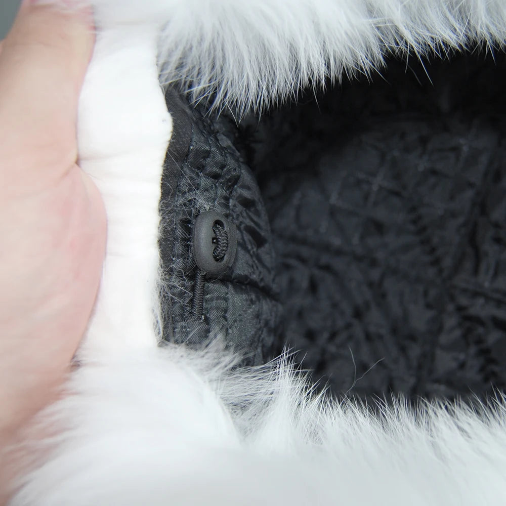 Fashion Real Fur Hats Winter Hats For Women Natural Fox Fur Beanies Real Fox Bomber Hat Fluffy Popular Russian Female Round Cap eprolo