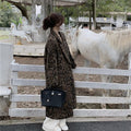 Nerazzurri Autumn Winter Long Loose Casual Leopard Print Woolen Coat Men eprolo