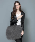 Real Mongolian Fur Bags Australian Beach Wool Fur Shoulder Bag Ladies Tibet Lamb Fur Wrist Bag Large Capacity eprolo