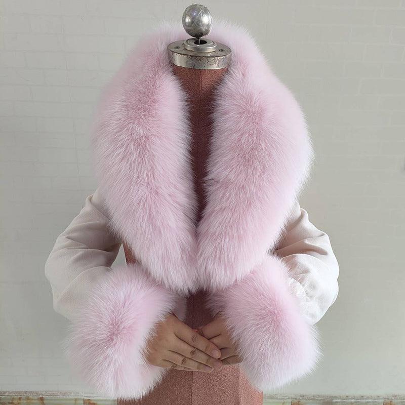 Real Fox Fur Horn Collar Fashion Fur Decorative Collar Jewelry eprolo