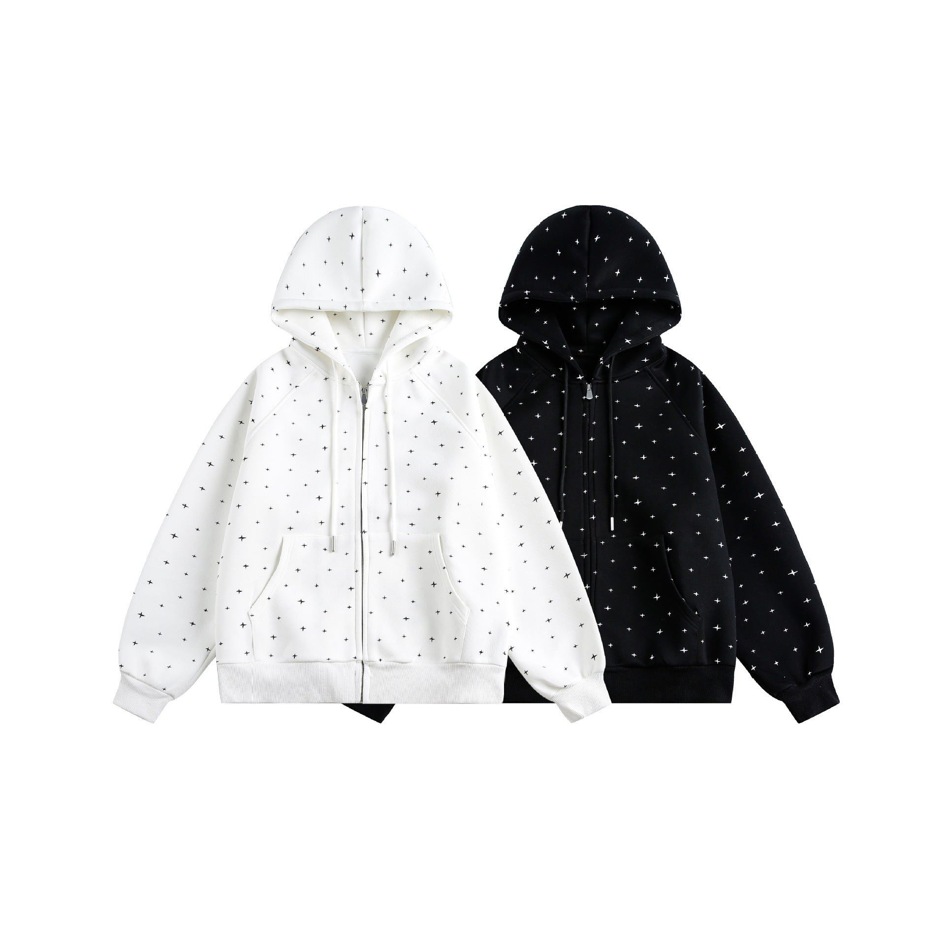 All-Over Print Loose Hooded Zip-Up Sweatshirt for Men and Women eprolo