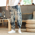 Style Summer Casual Trousers for Men Trendy Long Pants Loose Fit Wide Leg Cuffed Pants eprolo