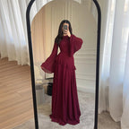 Elegant Round Neck Fitted Long Sleeve Dress in Pure Desire Style eprolo