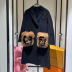 Solid Minimalist Woolen Coat For Women Long Sleeve Lapel Pocket Design Double Breatsed Causal Loose Coats Female eprolo