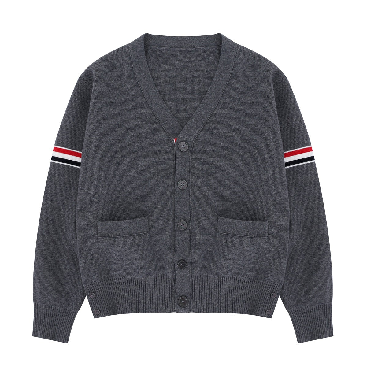 Casual Versatile Knitted V-neck Cardigan for Men and Women Classic Colorful Stripes eprolo