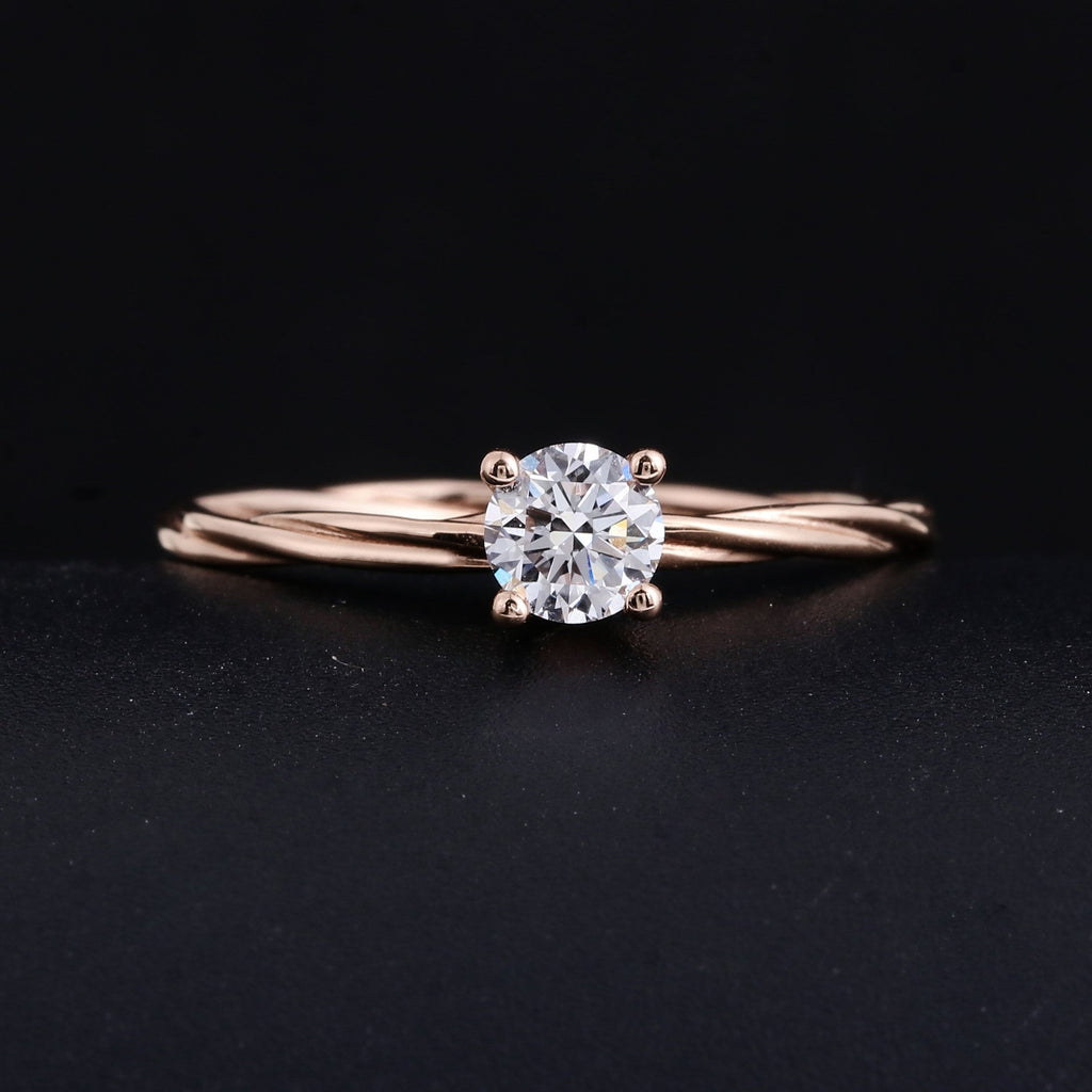 Cultured Diamond Ring, Elegant Diamond Engagement Ring, Non-Tarnishing 18K Gold Lab-Grown Diamond Ring eprolo