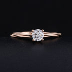 Cultured Diamond Ring, Elegant Diamond Engagement Ring, Non-Tarnishing 18K Gold Lab-Grown Diamond Ring eprolo