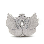 Swan studded diamond dinner bag, banquet dress, full diamond bag eprolo