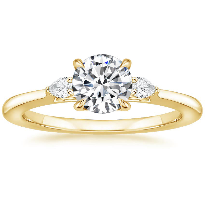 Fashion Luxury Three-Stone Diamond Ring 1 Carat Wedding Ring S925 Sterling Silver Plated 18K Gold Lab-Grown Diamond Ring for Women eprolo