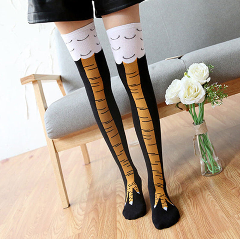 Chicken Claw Socks Women's Over Knee Socks Ostrich Pattern Knee Legs Chicken Feet Long Tube eprolo