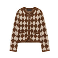 Diamond patterned jacquard knitted jacket eprolo