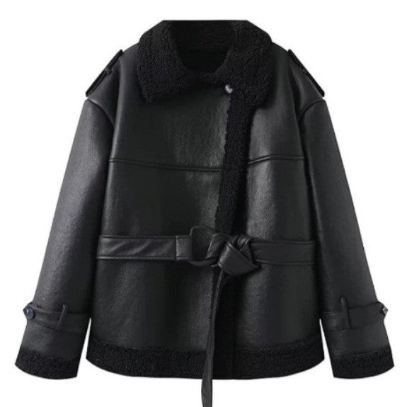Reversible Faux Fur Coat with Lapel Warm Winter Outerwear for Women eprolo