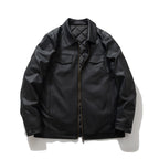 PU Leather Jacket Men Autumn Winter Light Business Turn-down Collar Thickened Padded Motorcycle Leather Jacket Padded Jacket Men eprolo