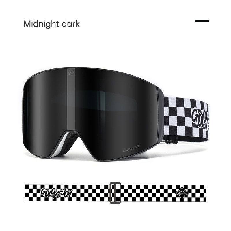 Magnetic ski goggles for men and women double anti-fog outdoor sports riding equipment goggles windproof eprolo