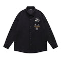 Embroidery Corduroy Long Sleeve Shirt Men Autumn eprolo