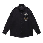 Embroidery Corduroy Long Sleeve Shirt Men Autumn eprolo