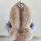 Real Fox Fur Horn Collar Fashion Fur Decorative Collar Jewelry eprolo