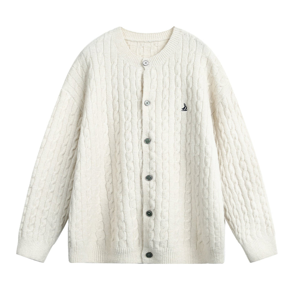 Loose twisted flower round neck sweater for men eprolo