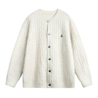 Loose twisted flower round neck sweater for men eprolo