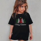 Combed Cotton New Christmas Children's Short Sleeve Girls' T-Shirt Kids Clothing Boys' Short Sleeve eprolo