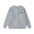 Loose Knit Cardigan with Floral Embroidery for Men and Women eprolo