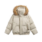 Fur Collar PU Leather Cotton Coat for Men and Women Thick Warm Winter Outerwear eprolo