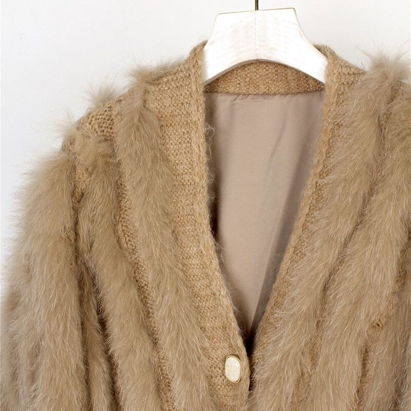 Winter New Fox Car Strip Sweater Women's Ultra-Short Cardigan Waistcoat Light Luxury eprolo