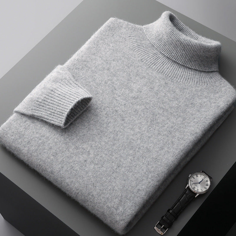 Men's high collar pullover sweater for autumn and winter, loose knit base sweater for men eprolo