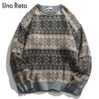 Una Reta Geometry Men's Sweater New Autumn Winter Hip Hop Sweater Men Streetwear Print Pullover Tops Harajuku Couple Sweater eprolo
