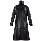 Plague Doctor Cosplay Costume Medieval Retro Fitted Button-Down Long PU Leather Jacket for Men Halloween eprolo