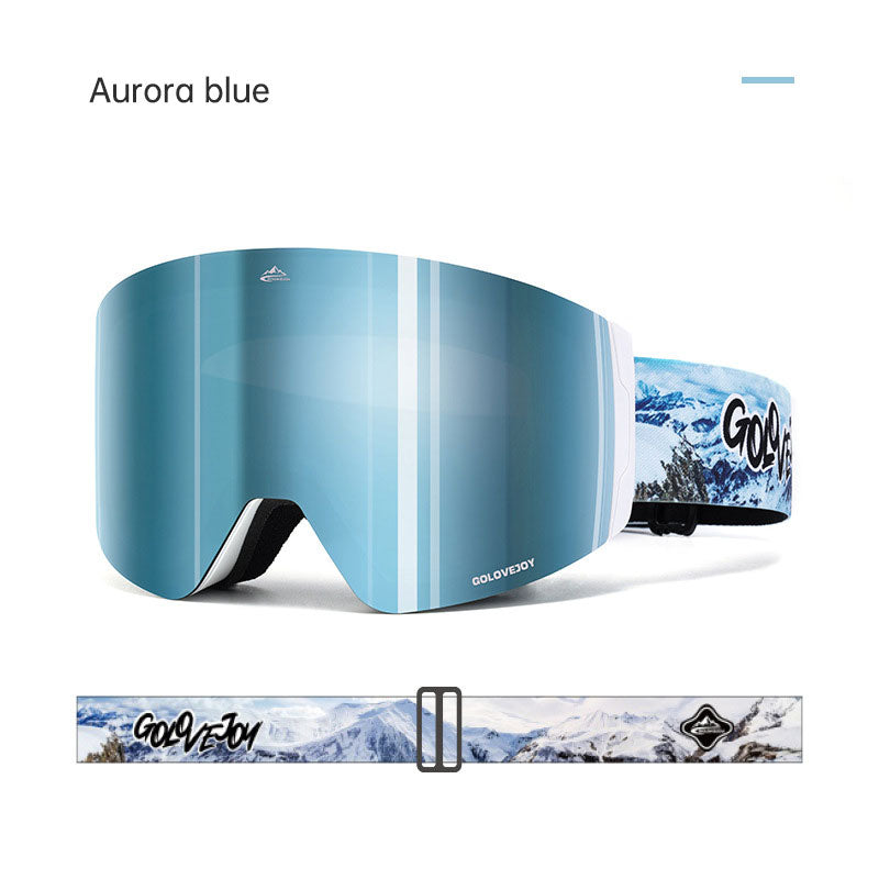 Magnetic ski goggles for men and women double anti-fog outdoor sports riding equipment goggles windproof eprolo