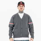 Casual Versatile Knitted V-neck Cardigan for Men and Women Classic Colorful Stripes eprolo