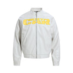 Retro PU Leather Jacket for Men with Deconstructed Patch Letter Design, Loose Fit, Streetwear Style eprolo