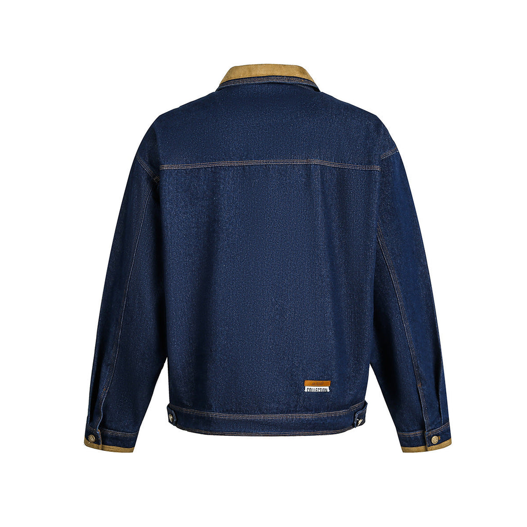 Multi pocket washed denim jacket jacket for men eprolo