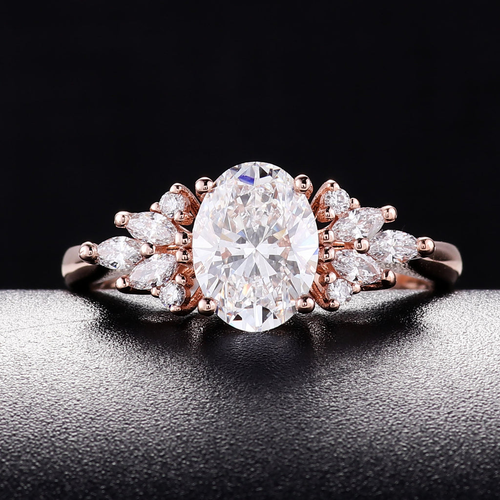 Cultured Diamond Ring, Elegant Diamond Engagement Ring, Non-Tarnishing 18K Gold Lab-Grown Diamond Ring eprolo