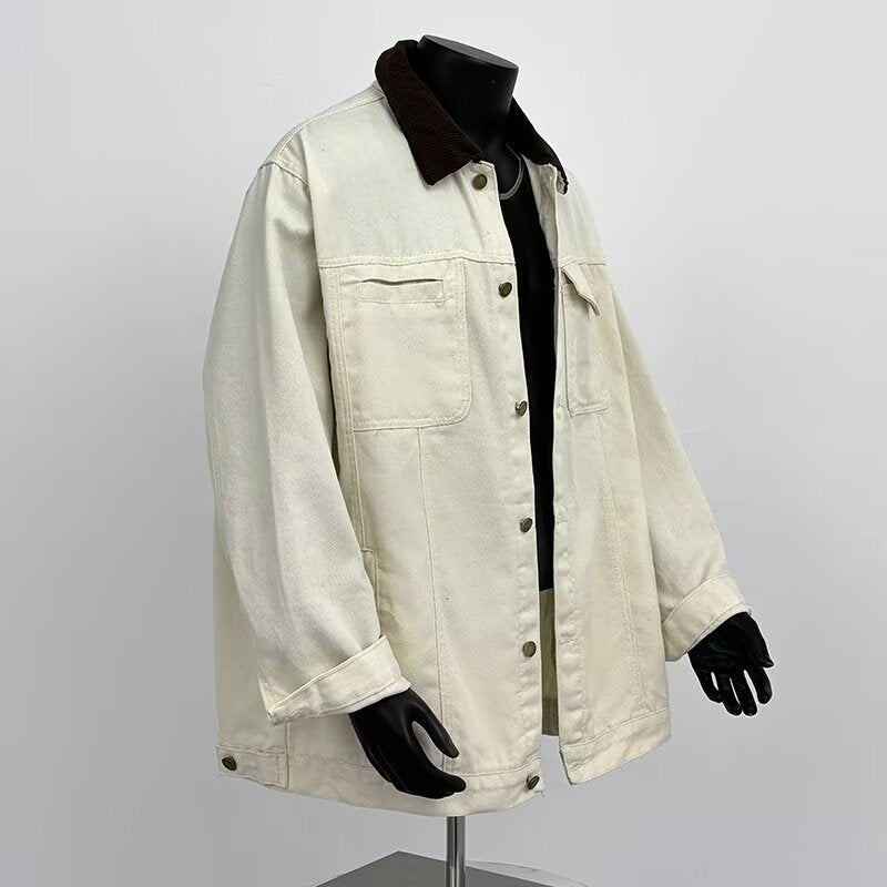 Color blocking patchwork denim workwear jacket for men in spring and autumn eprolo