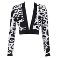 Latest Fashion Star Style Designer Women's Lion Buttons Black White Leopard Print Knitted Cardigan Short Jacke eprolo