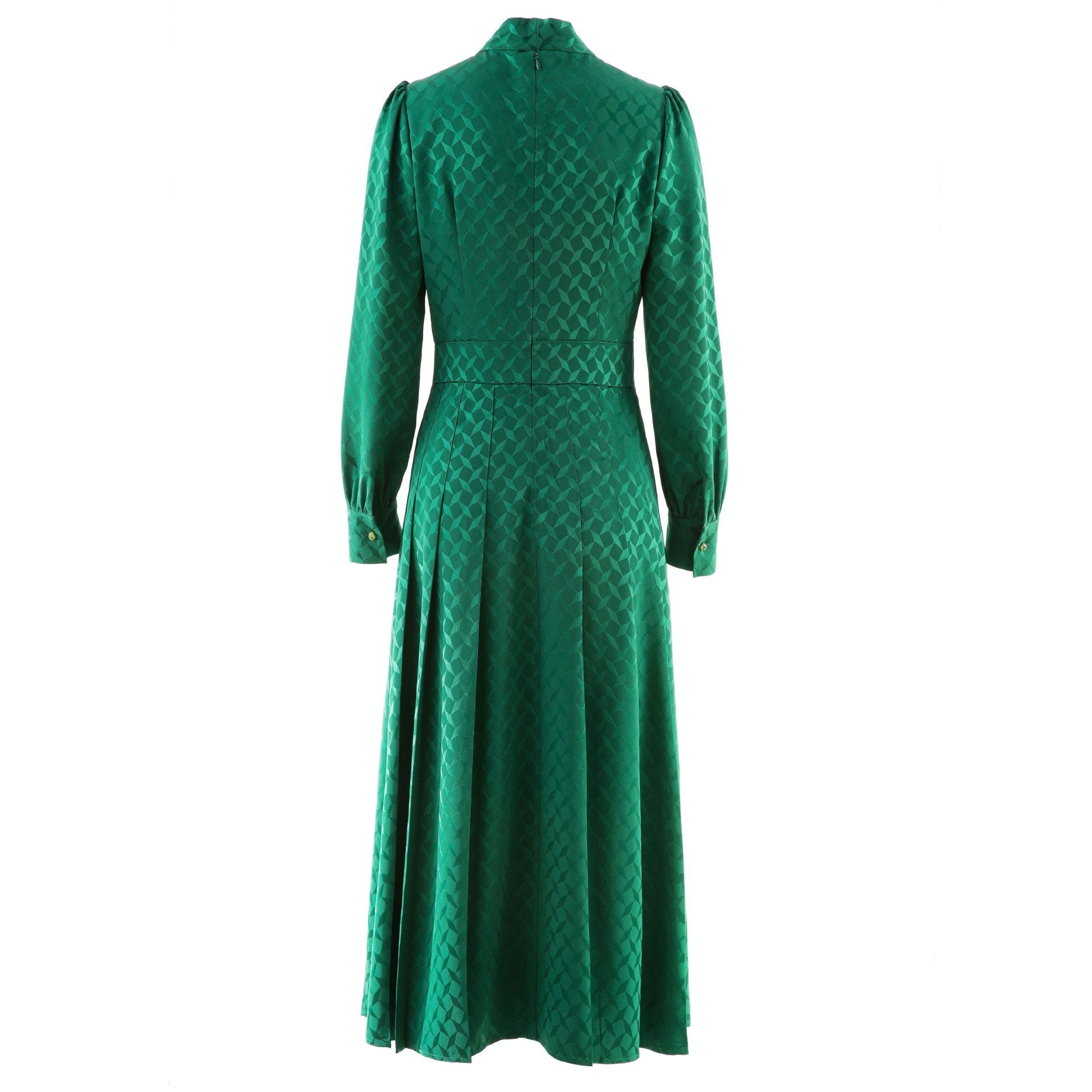 Spring And Summer New Quality Acetic Acid Jacquard Popular Green Slimming Large Swing Dress With Bow Women's Skirt eprolo
