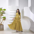 Wrinkled Irregular Lantern Skirt+Long Swing Skirt Set New Solid Color Two Piece Set eprolo